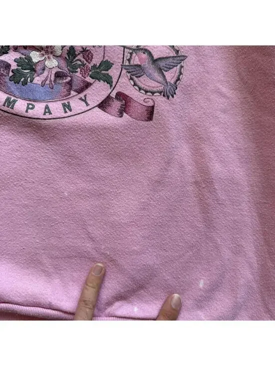 Vintage 1990s Pink Montana Wildflowers Cottagecore Crewneck Sweatshirt - Picture 6 of 7
